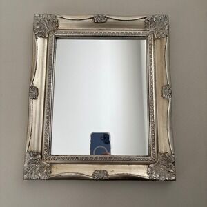 Melannco Ornate Champagne Silver Wall Mirror Baroque Antique Style 10.5x12.5